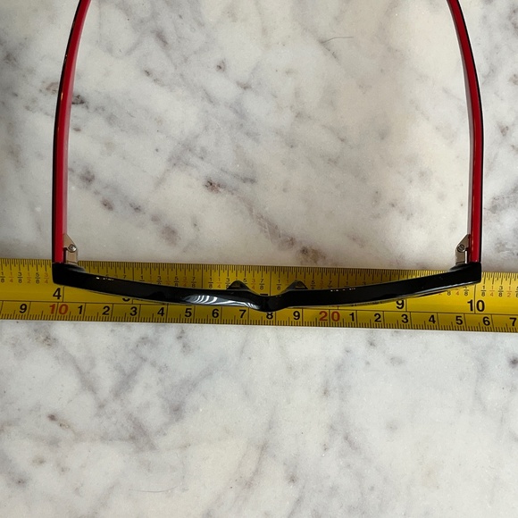 Alexander McQueen cat-eye sunglasses in black with red accents, EUC - Picture 12 of 15